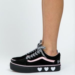 Platform Old Skool Lazy Oaf Vans Black and Pink